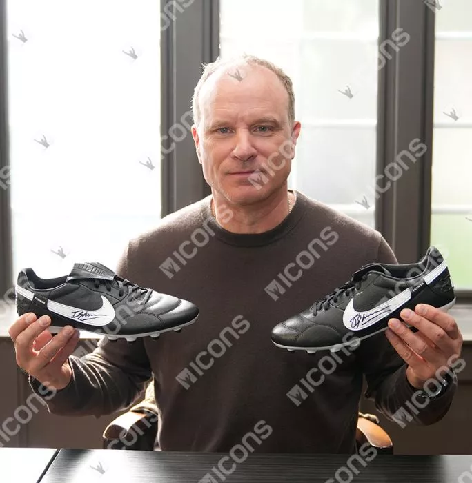 Dennis Bergkamp Signed Nike Premier Football Boot In Bubble Frame: Option 1