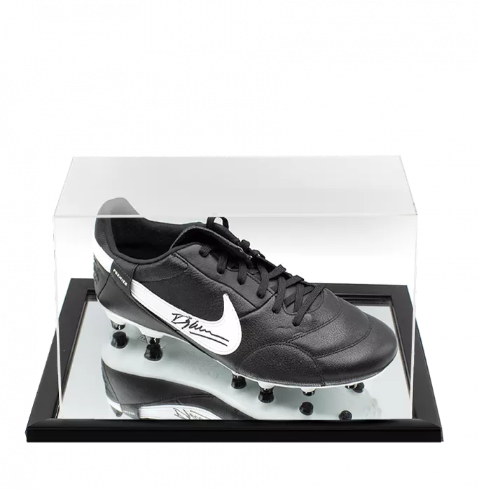 Dennis Bergkamp Signed Nike Premier Football Boot In Acrylic Case