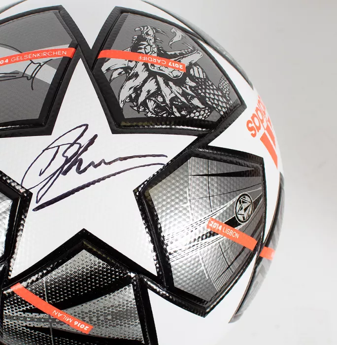 Dennis Bergkamp Signed UEFA Champions League Football
