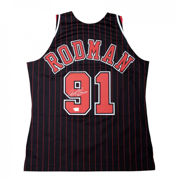 Dennis Rodman Signed And Framed Chicago Bulls Jersey