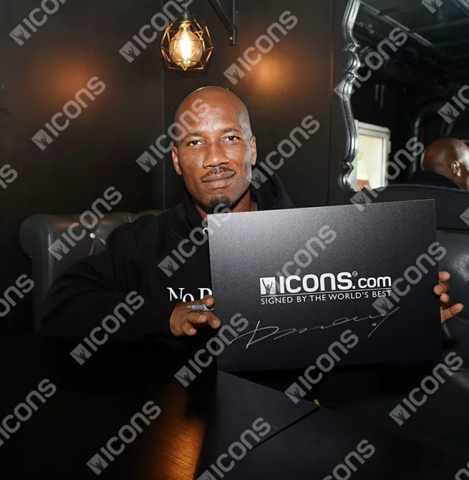 Didier Drogba And Petr Cech Official UEFA Champions League Dual Signed Football In Acrylic Case