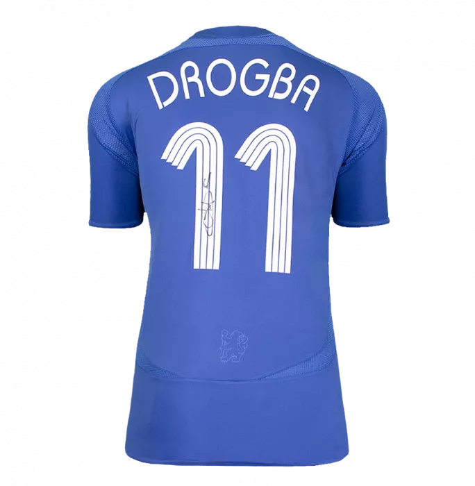 Didier Drogba Back Signed Chelsea 2006-08 Home Shirt