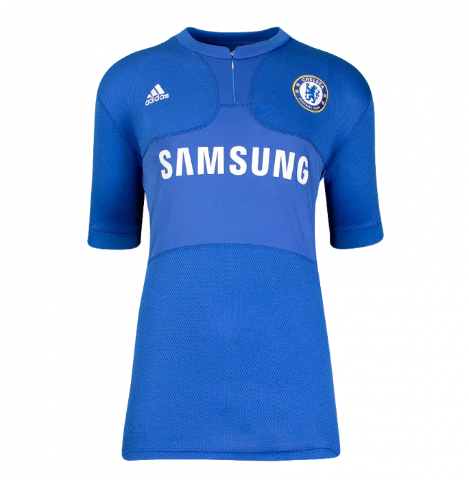 Didier Drogba Back Signed Chelsea 2009-10 Home Shirt With Fan Style Number In Classic Frame