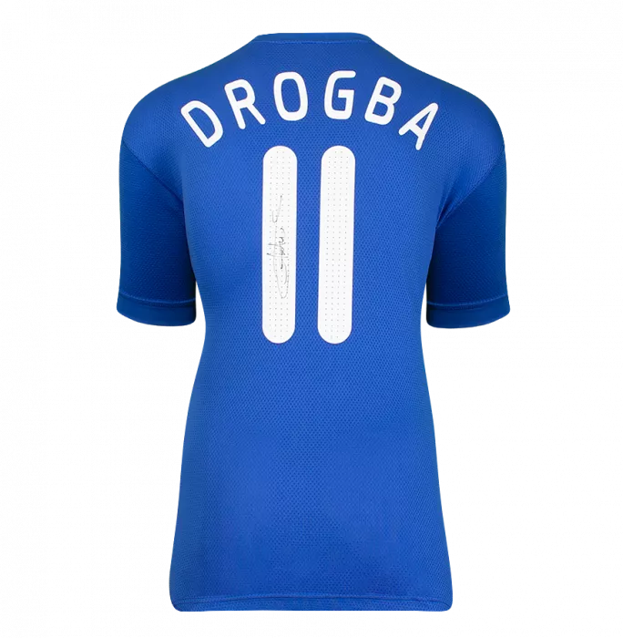 Didier Drogba Back Signed Chelsea 2009-10 Home Shirt In Classic Frame