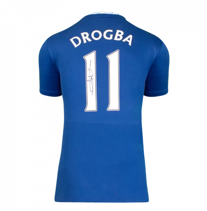 Didier Drogba Back Signed Chelsea 2022-23 Home Shirt In Hero Frame: Option 1