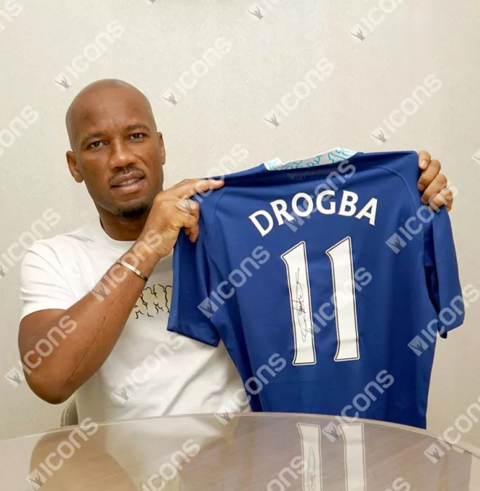 Didier Drogba Back Signed Chelsea 2022-23 Home Shirt