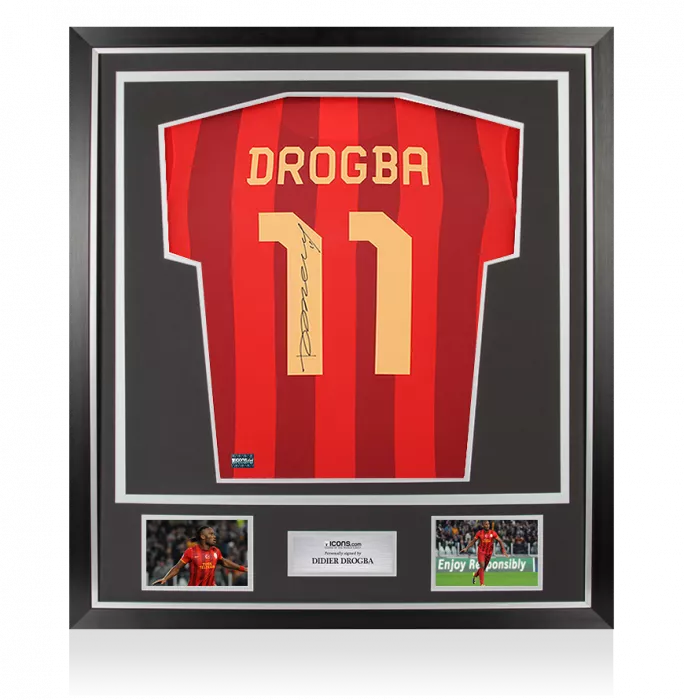Didier Drogba Back Signed Galatasaray 2013-14 Third Shirt In Classic Frame