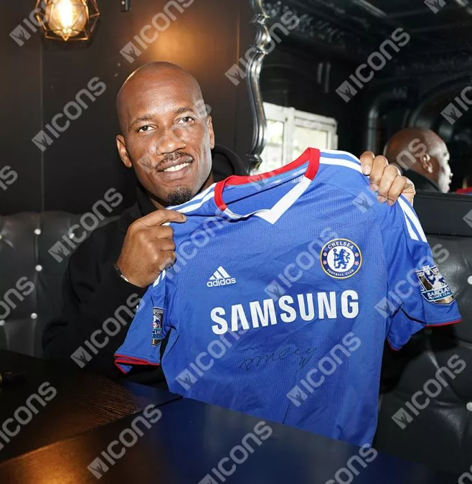 Didier Drogba Front Signed Chelsea 2010-11 Home Shirt In Classic Frame