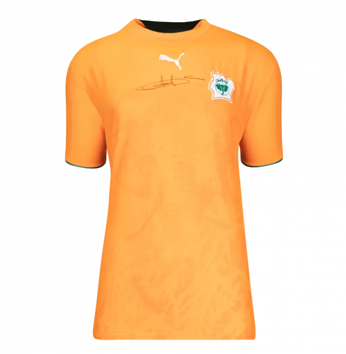 Didier Drogba Front Signed Ivory Coast 2006-07 Home Shirt In Hero Frame: Option 1