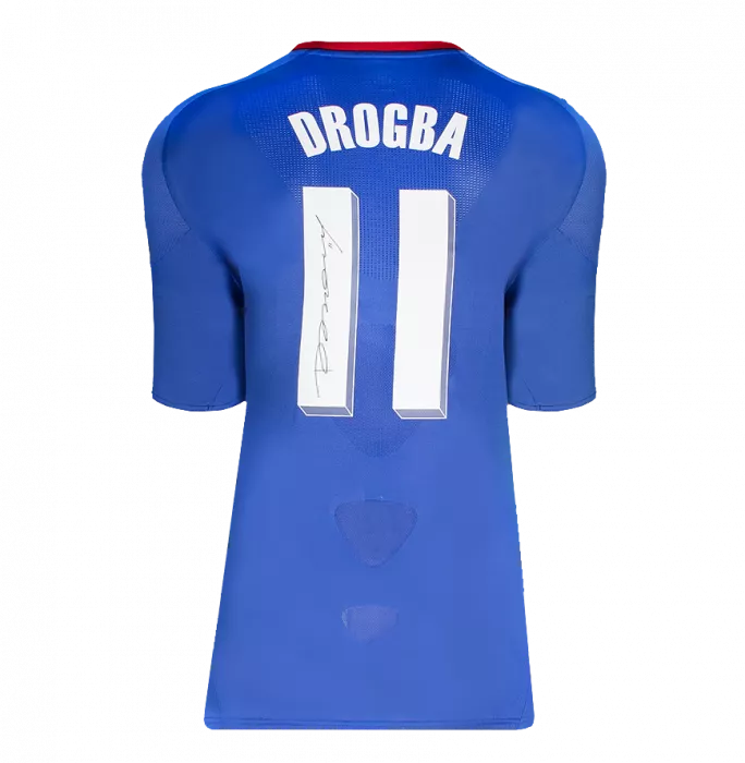 Didier Drogba Official Chelsea FC Signed And Framed Chelsea 2010-11 Home Shirt With Fan Style Numbers
