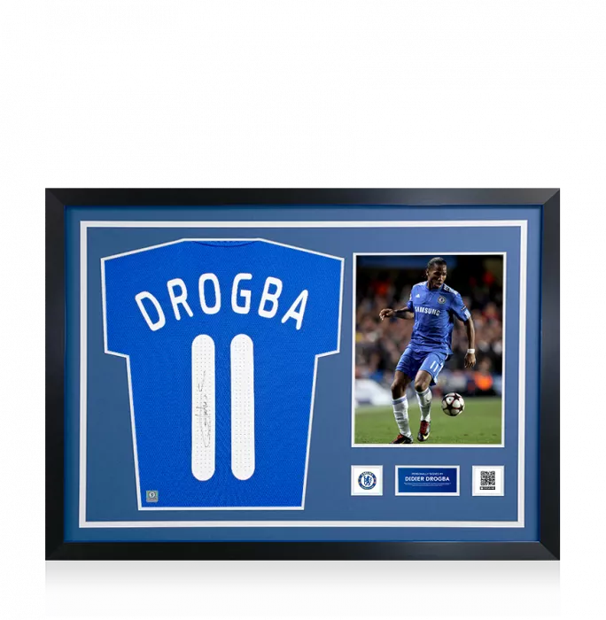 Didier Drogba Official Chelsea FC Signed and Framed Chelsea 2009-10 Home Shirt