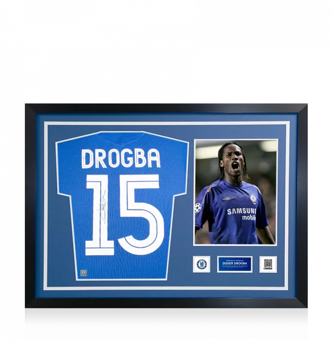 Didier Drogba Official Chelsea FC Signed And Framed Chelsea 2005-06 Centenary Home Shirt