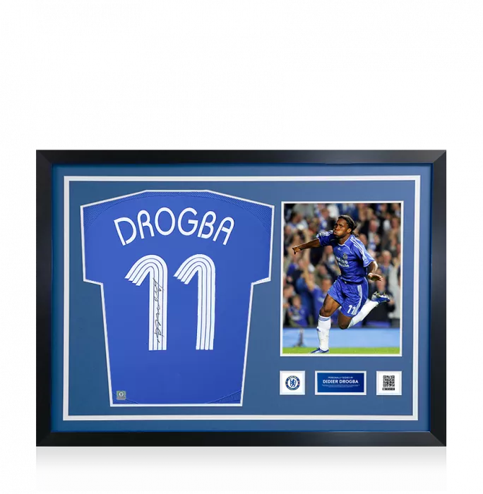 Didier Drogba Official Chelsea FC Signed and Framed Chelsea 2006-08 Home Shirt