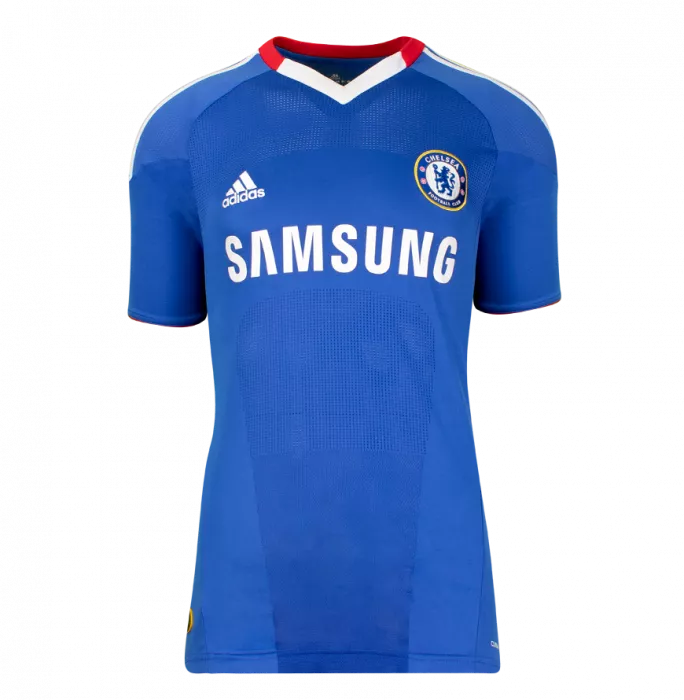 Didier Drogba Official UEFA Champions League Back Signed And Framed Chelsea 2010-11 Home Shirt With Fan Style Numbers