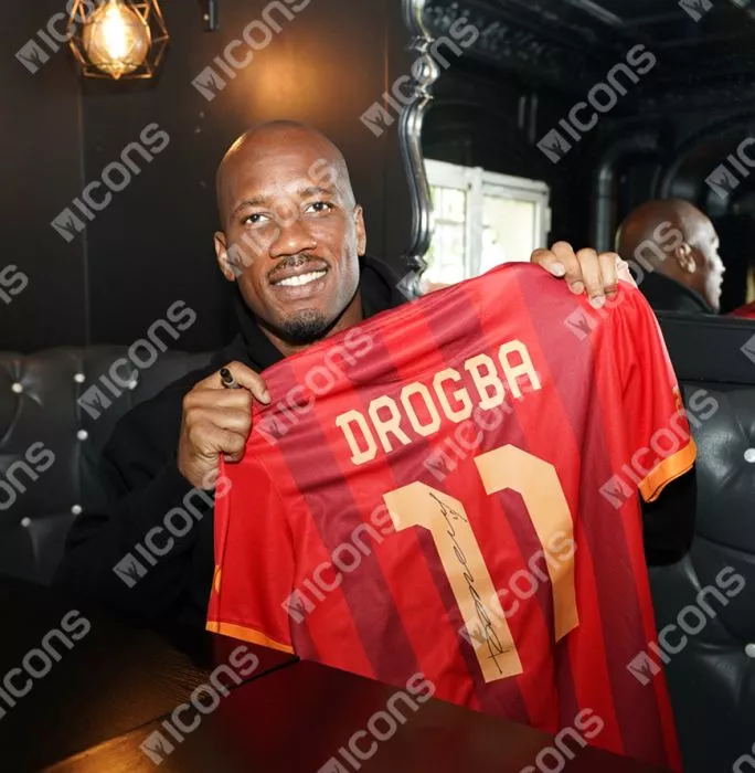 Didier Drogba Official UEFA Champions League Back Signed And Hero Framed Galatasaray 2013-14 Third Shirt