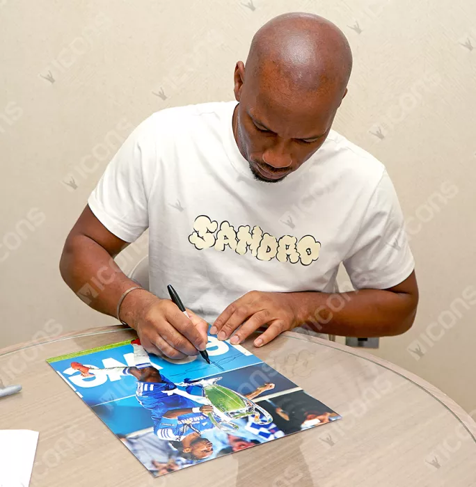Didier Drogba Signed Chelsea FC Photo: 2012 UEFA Champions League Winner