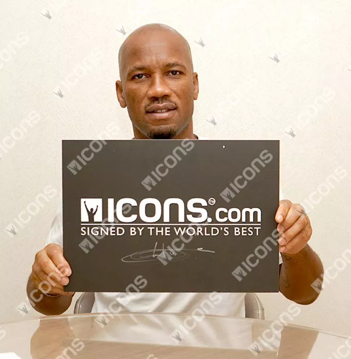 Didier Drogba Signed Chelsea Photo In Premium Photo Frame: Premier League Winner