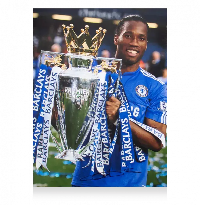 Didier Drogba Signed Chelsea Photo: Premier League Winner