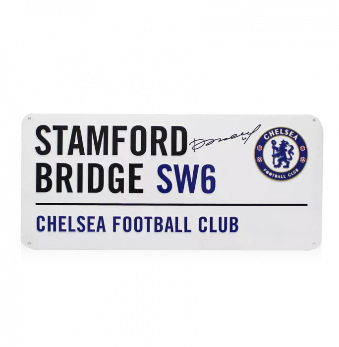 Didier Drogba Signed Chelsea Stamford Bridge Road Sign