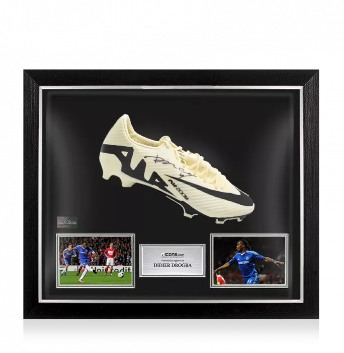 Didier Drogba Signed Nike Vapor Boot In Bubble Frame: Option 1