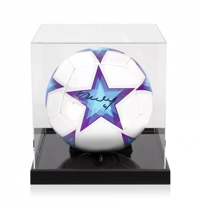 Didier Drogba Signed UEFA Champions League Football In Acrylic Case