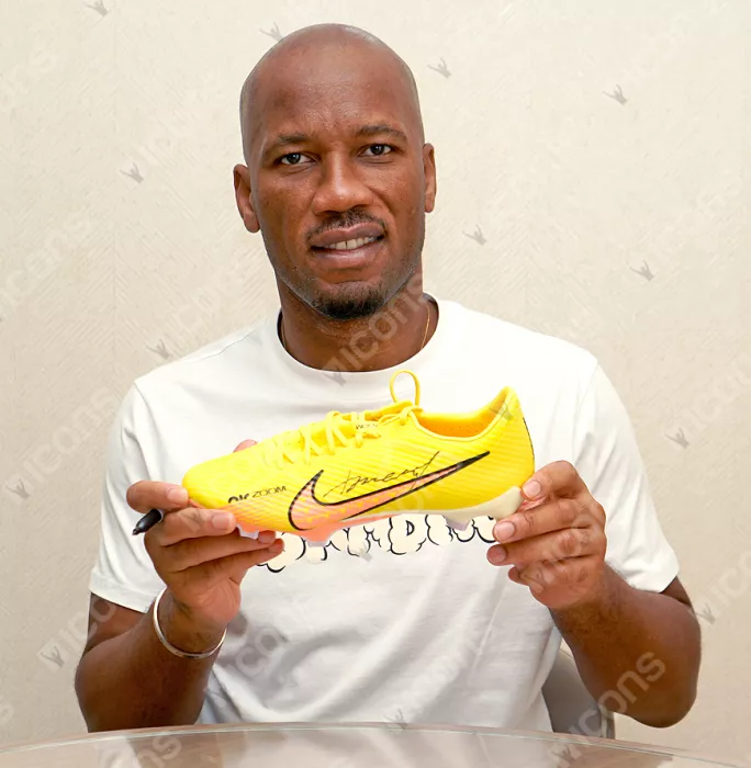 Didier Drogba Signed Yellow Nike Air Zoom Boot