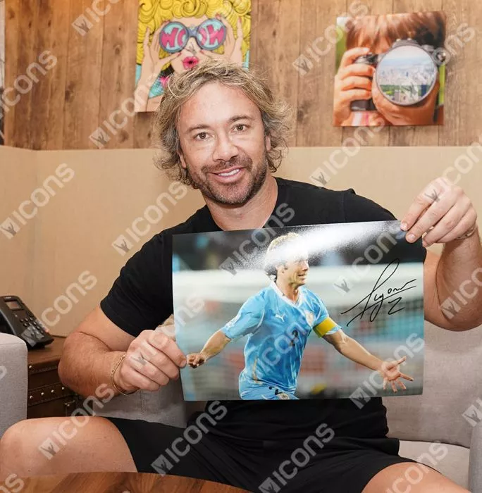 Diego Lugano Official 2010 FIFA World Cup™ Signed And Framed Uruguay Photo