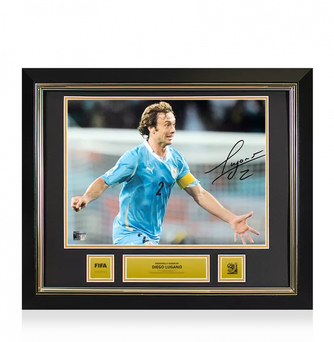 Diego Lugano Official 2010 FIFA World Cup™ Signed and Framed Uruguay Photo