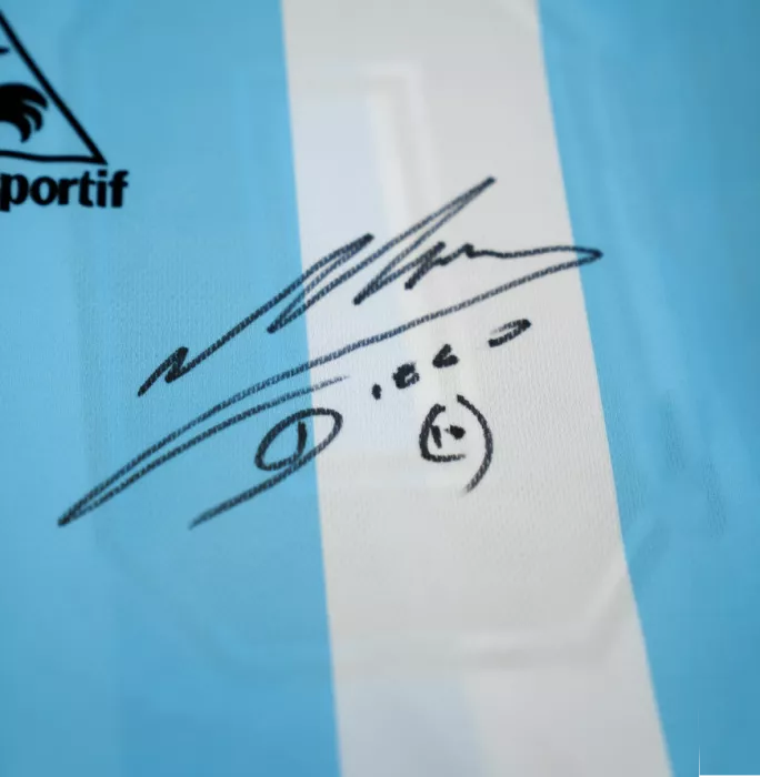 Diego Maradona & Lionel Messi Signed Argentina Shirts In Classic Dual Frame