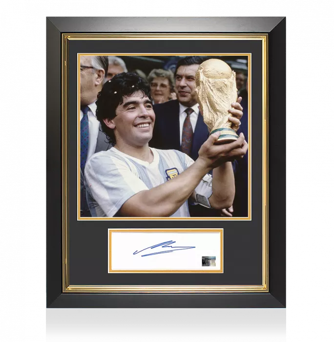 Diego Maradona Official FIFA World Cup Signed And Framed Card: 1986 Champion