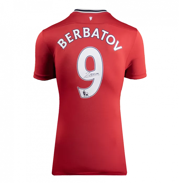 Dimitar Berbatov Back Signed Manchester United 2011-12 Home Shirt In Classic Frame
