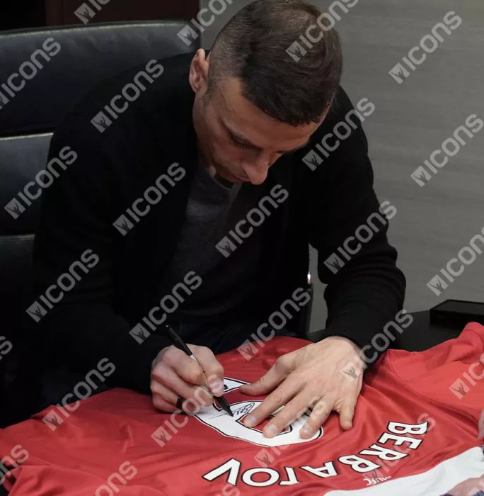 Dimitar Berbatov Back Signed Manchester United 2010-11 Home Shirt In Classic Frame