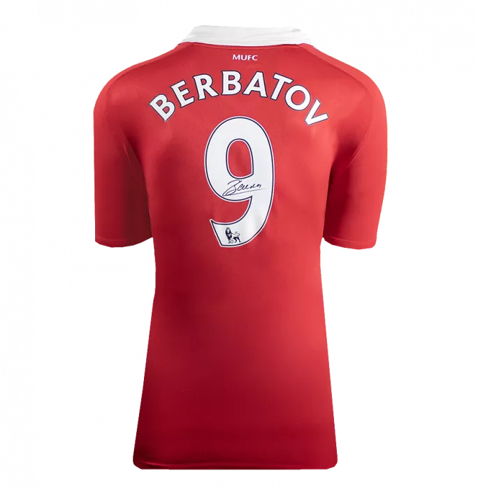 Dimitar Berbatov Back Signed Manchester United 2010-11 Home Shirt In Deluxe Packaging