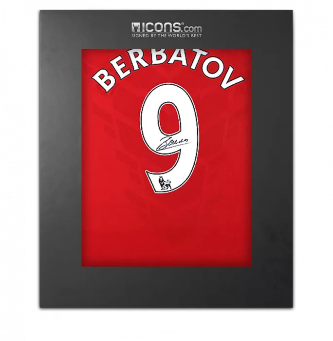 Dimitar Berbatov Back Signed Manchester United 2010-11 Home Shirt In Deluxe Packaging