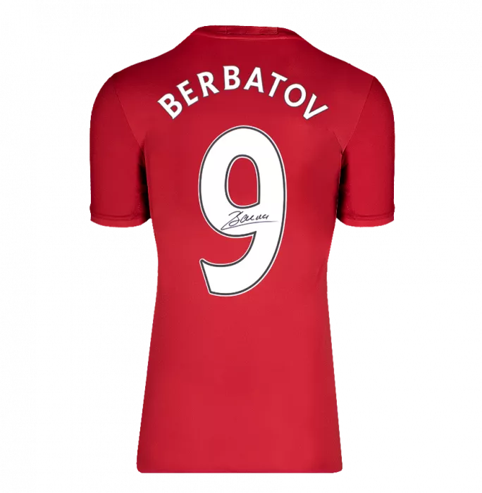 Dimitar Berbatov Back Signed Manchester United 2016-17 Home Shirt In Hero Frame: Option 1