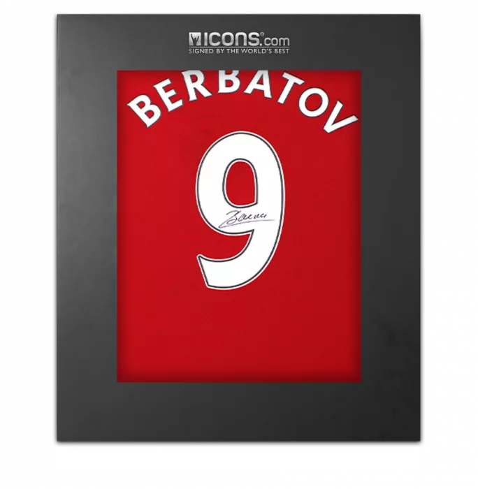 Dimitar Berbatov Back Signed Manchester United 2016-17 Home Shirt In Deluxe Packaging
