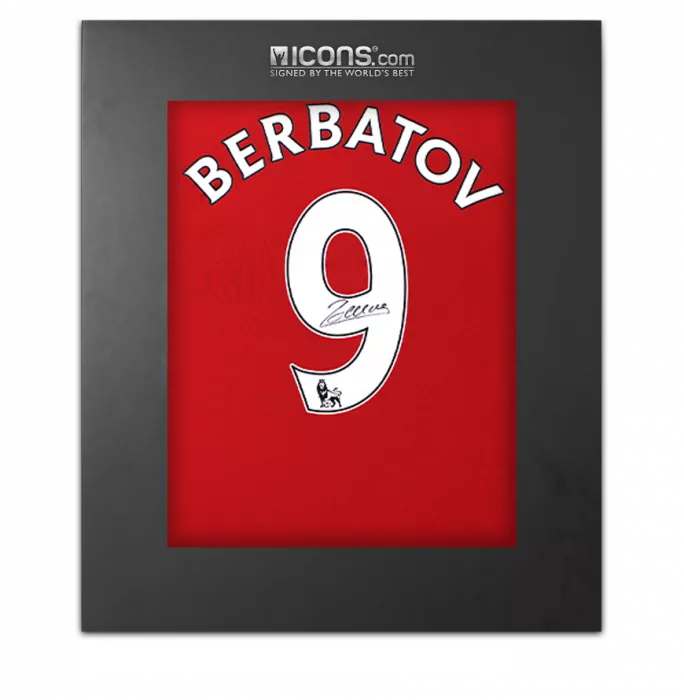 Dimitar Berbatov Back Signed Manchester United 2011-12 Home Shirt In Deluxe Packaging