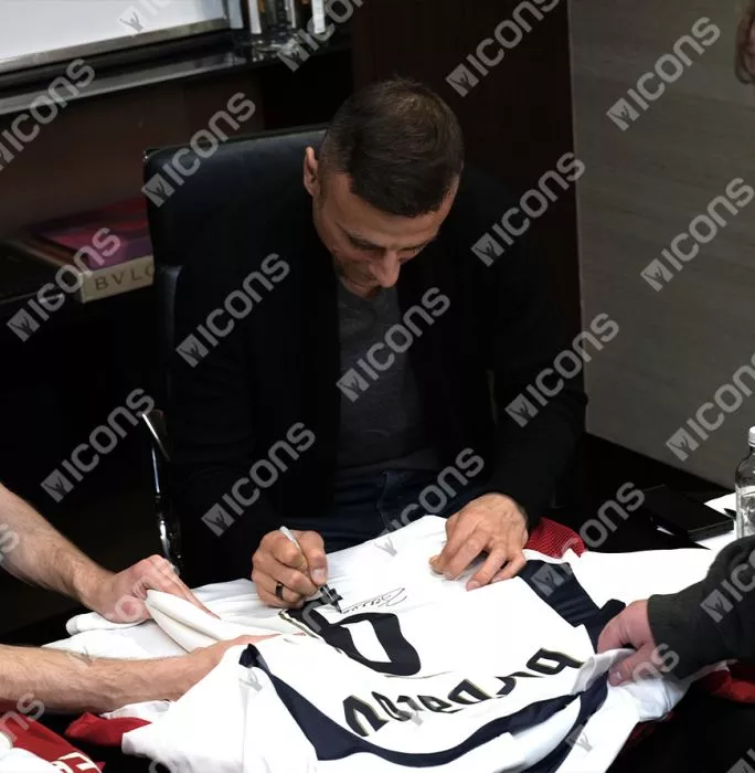 Dimitar Berbatov Back Signed Tottenham Hotspur 2006-07 Home Shirt In Hero Frame: Option 1