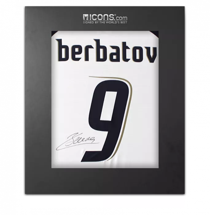 Dimitar Berbatov Back Signed Tottenham Hotspur 2006-07 Home Shirt In Deluxe Packaging