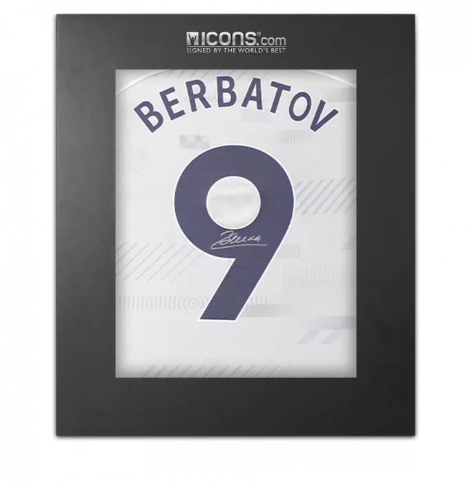 Dimitar Berbatov Back Signed Tottenham Hotspur 2023-24 Home Shirt with Fan Style Number In Deluxe Packaging