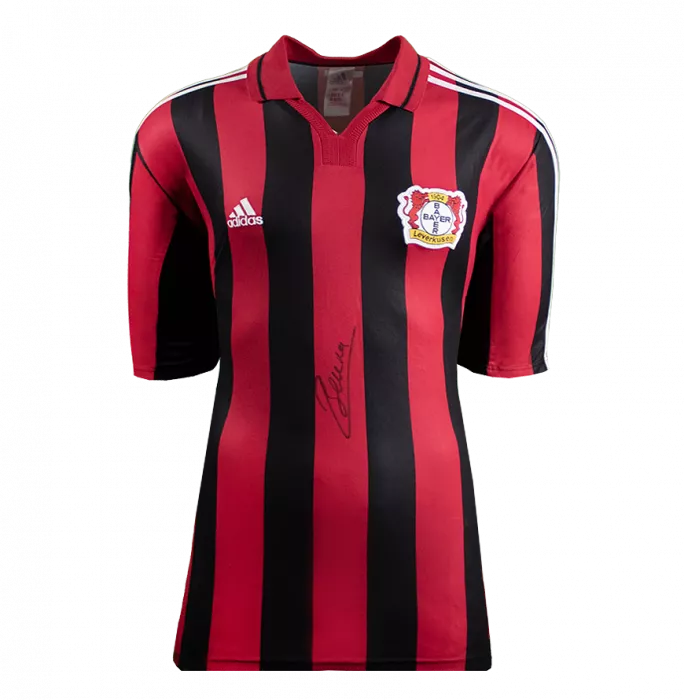 Dimitar Berbatov Front Signed Bayer 04 Leverkusen 2000-01 Home Shirt In Classic Frame