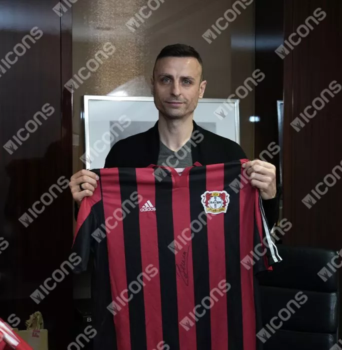 Dimitar Berbatov Front Signed Bayer 04 Leverkusen 2000-01 Home Shirt In Hero Frame: Option 1