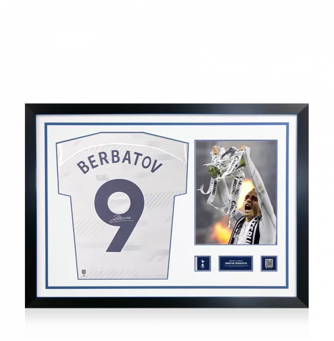 Dimitar Berbatov Official Tottenham Hotspur Signed And Framed 2023-24 Home Shirt