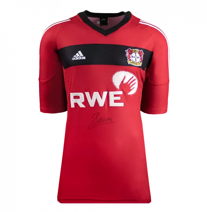 Dimitar Berbatov Official UEFA Champions League Front Signed And Framed Bayer 04 Leverkusen 2002-04 Home Shirt