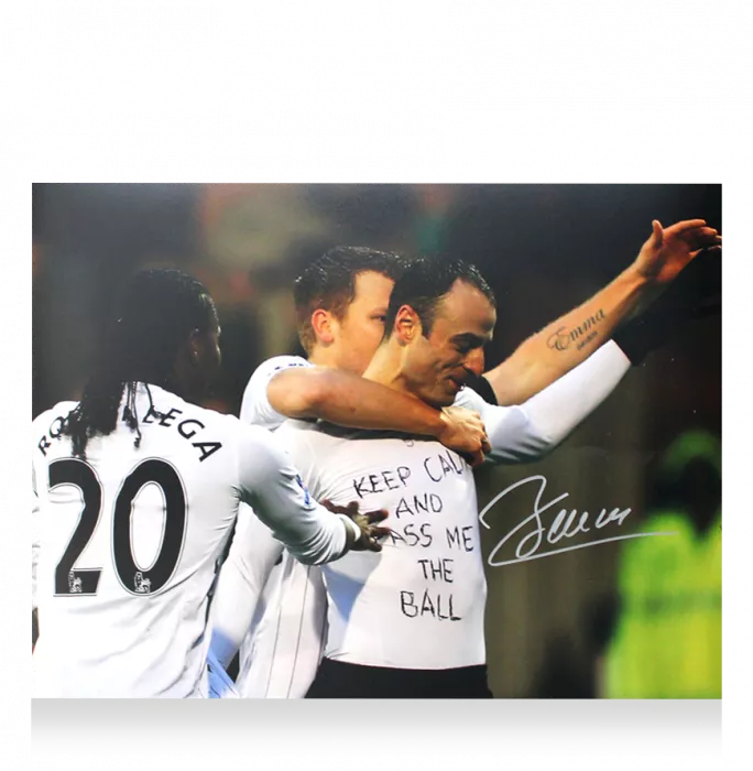 Dimitar Berbatov Signed Fulham Photo In Black Wooden Frame: Keep Calm