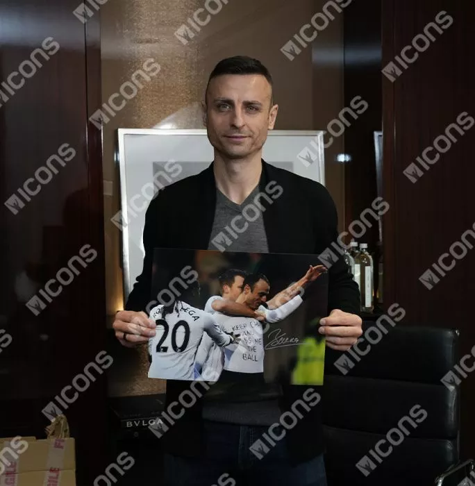 Dimitar Berbatov Signed Fulham Photo In Black Wooden Frame: Keep Calm