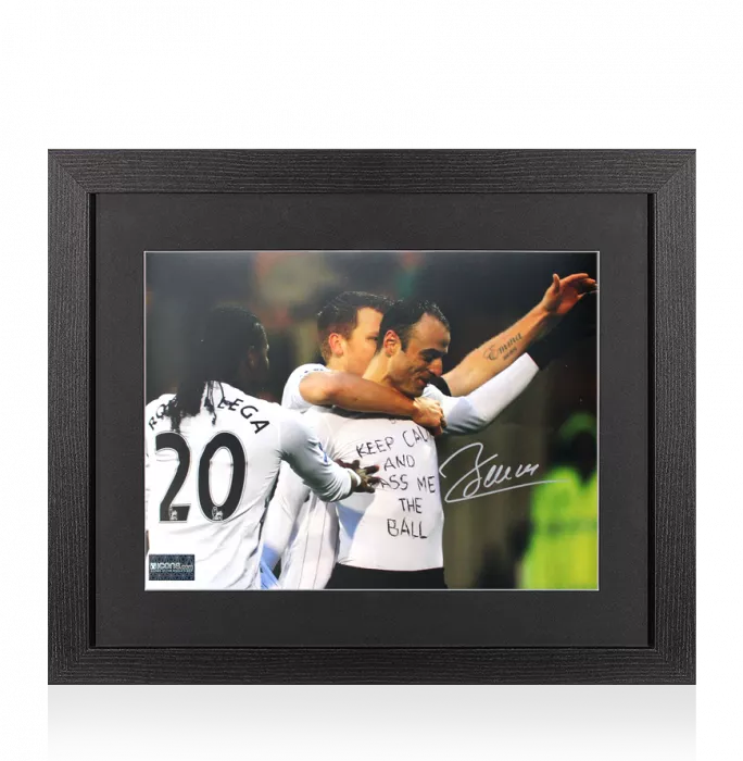Dimitar Berbatov Signed Fulham Photo In Black Wooden Frame: Keep Calm