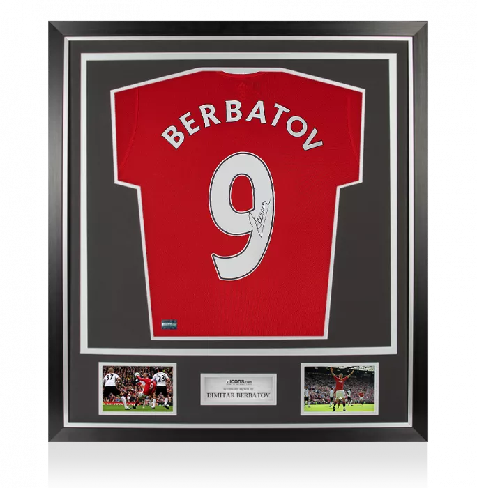 Dimitar Berbatov Signed Manchester United Home Shirt In Classic Frame