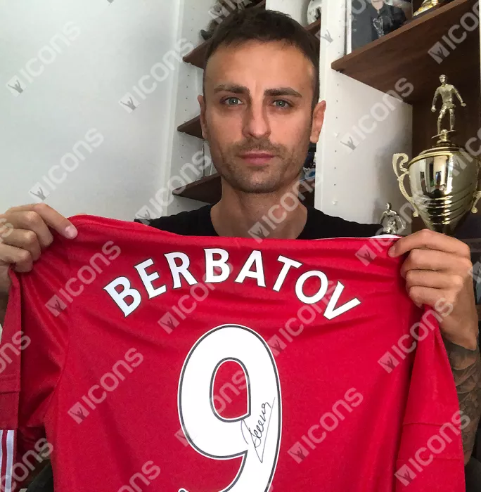 Dimitar Berbatov Signed Manchester United Home Shirt With Long Sleeves