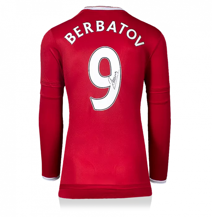 Dimitar Berbatov Signed Manchester United Home Shirt With Long Sleeves